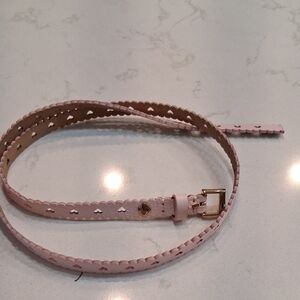 Elegant Pink Perforated Belt with Metallic Finish.